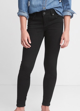 Подростковые женские черные зауженные джинсы gap скинные размер 18 лет xs-s