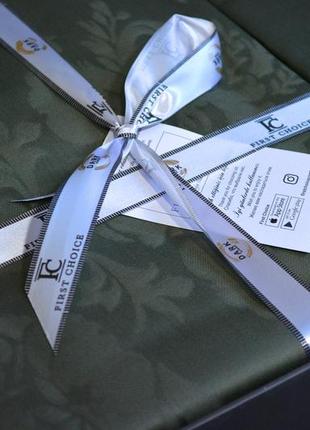 Жаккардовое постельное белье евро 200х220 сатиновоновое, однотонные комплекты постельного белья зеленый4 фото