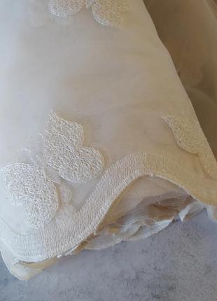 Тюль молочна турецька штора гардина занавіска на фатині метелики в дитячу