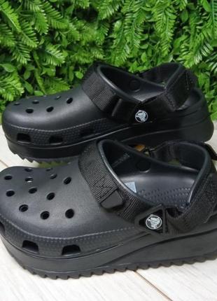 Crocs classic hiker clog black кроксы черные хикер