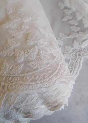 Тюль метелики молочна штора нардина занавіска в дитячу на фатині нова