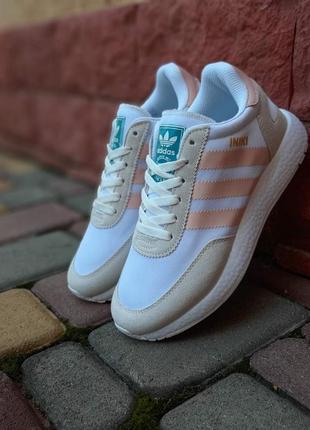 Женские белые с пудрой кроссовки adidas iniki 🆕 адидас адидас