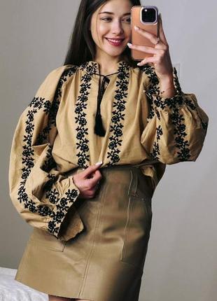 Стильна блуза вишиванка, сорочка з вишивкою етно