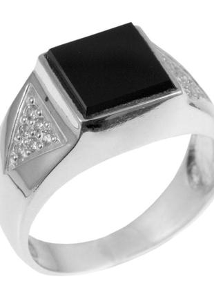 Мужское серебряное кольцо с ониксом1 фото