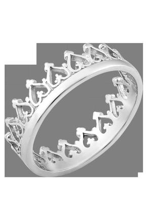 Серебряное кольцо корона