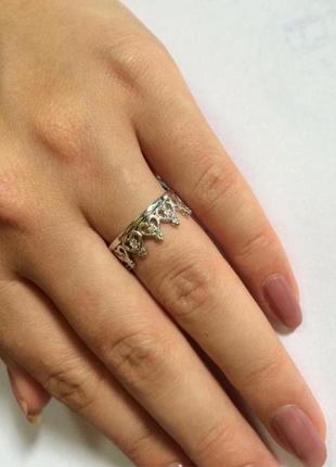 Серебряное кольцо корона