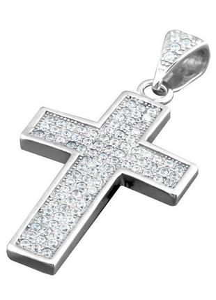 Срібний хрестик з камінням