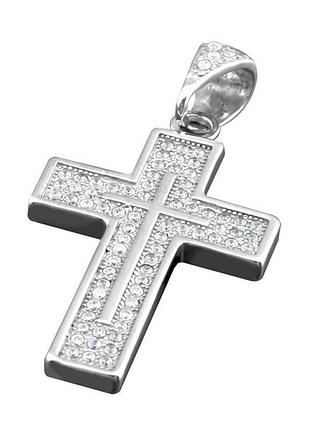 Срібний хрестик з камінням