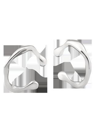 Сережки серебрянные каффы колечки без камней