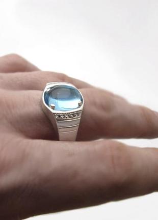 Срібний чоловічий перстень лорд з каменем6 фото