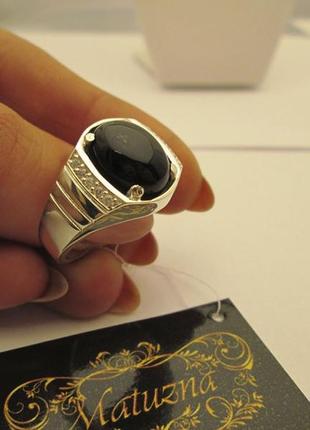 Срібний чоловічий перстень лорд з каменем3 фото