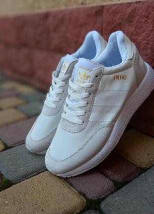 Мужские замшевые белые с серым кроссовки adidas iniki 🆕 адидас адидас