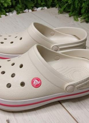 Crocband clog stucco/melon. кроксы бежевые