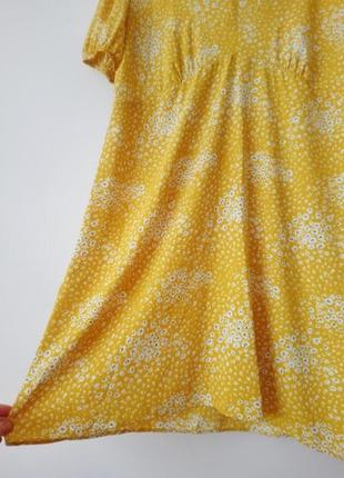 🌼чайное жёлтое платье🌼в белый цветочный принт tu( размер 14-16)7 фото