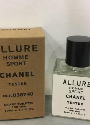 Тестер chanel allure homme sport 50 ml, шанель аллюр спорт