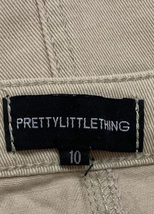 Джинсова пудрова бежева спідниця prettylittlething розмір m6 фото