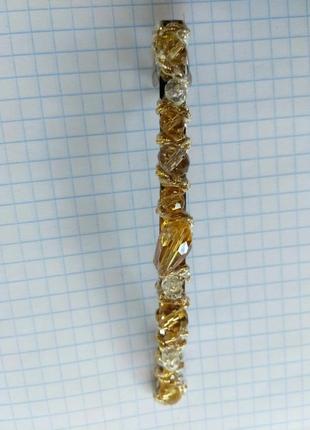 Заколка автомат с желтыми вставками