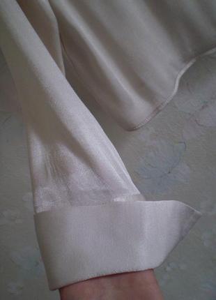 Жіноча кроп блузка zara s 44р., бежева, сатин, віскоза7 фото