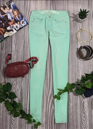 Мятные джинсы с заниженной посадкой tom tailor #627