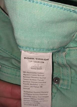 Мятные джинсы с заниженной посадкой tom tailor #6276 фото