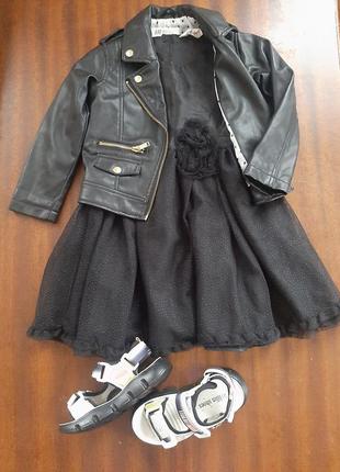 Продам шкіряну куртку(замінник), для дівчинки, чорного кольору, від h&m.4 фото