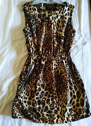 Леопардовое мини платье