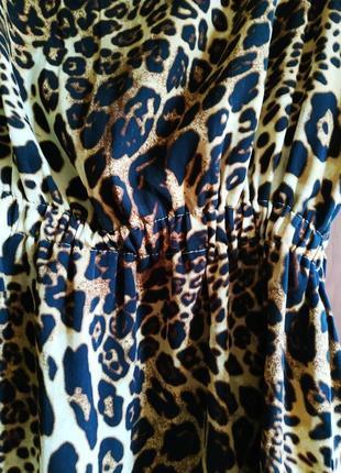 Леопардовое мини платье4 фото
