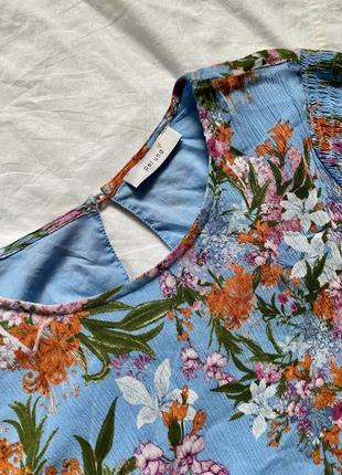 Розкішна сукня міді в квіти з рукавами4 фото