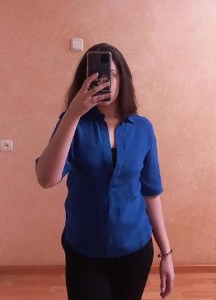 Блуза/рубашка синяя