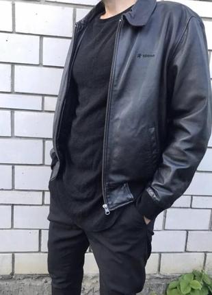 Кожаная куртка redskins бомбер натуральная кожа стильная актуальная тренд1 фото