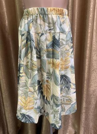 Плиссированная юбка с трендовым тропическим цветочным принтом размер s,m,l,xl англия2 фото