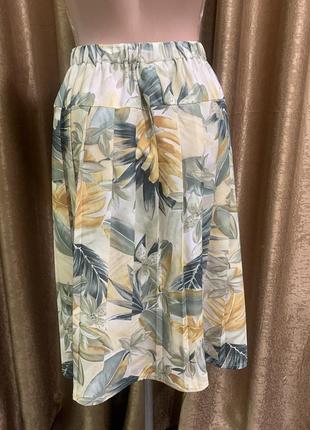 Плиссированная юбка с трендовым тропическим цветочным принтом размер s,m,l,xl англия3 фото