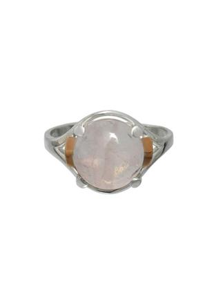 Женское серебряное кольцо ирис с золотыми вставками и розовым кварцем, лунным камнем, нефритом, ночь каира6 фото