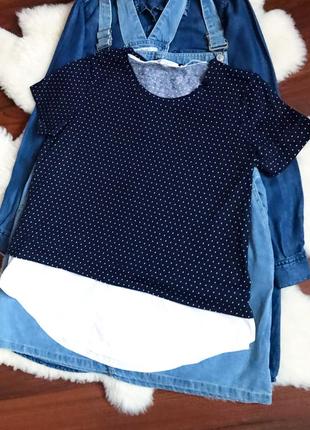 Натуральная футболка в горошек