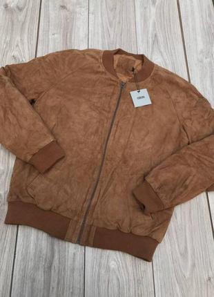 Кожаная куртка asos бомбер натуральная кожа замша h&m стильная zara актуальная тренд1 фото