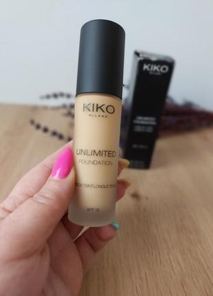 Kiko unlimited foundation spf 15 (відтінок neutral gold 50). оригінал із італії1 фото