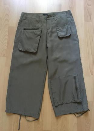 Шелковые укороченные брюки3 фото