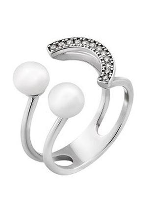 Срібне кільце з перлинами