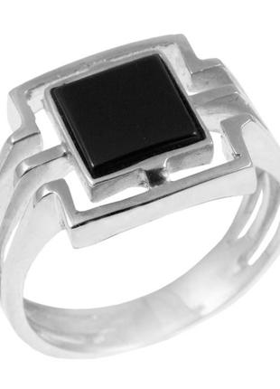 Мужское кольцо из серебра с ониксом1 фото