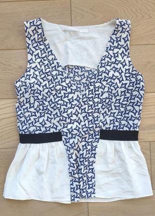 Шёлковый топ с воланом