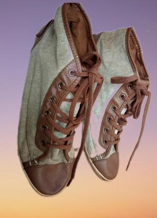 Стильні, текстильні, завищені кеди, кросівки. розмір 40.