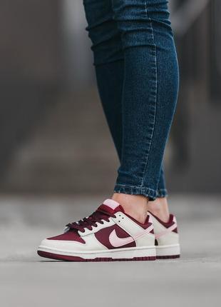 Женские кроссовки nike sb dunk low bordo 36-37-38-397 фото