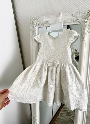 Праздничное натуральное платье на 12м. белое сетевое платье. летнее платье из натуральной ткани h&amp;m стили