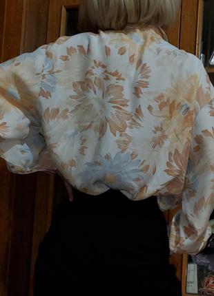 Винтажная шикарная блуза акварель yessica оверсайз винтаж, свободного покроя3 фото