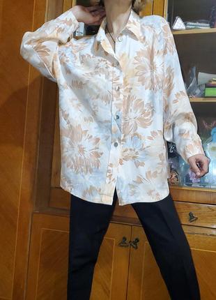 Винтажная шикарная блуза акварель yessica оверсайз винтаж, свободного покроя6 фото