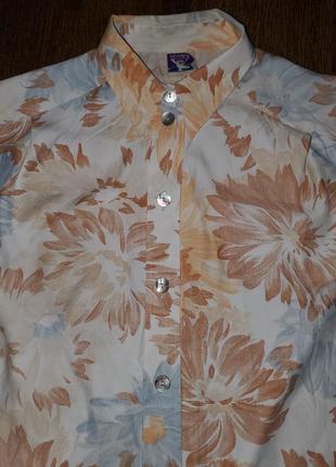 Винтажная шикарная блуза акварель yessica оверсайз винтаж, свободного покроя8 фото