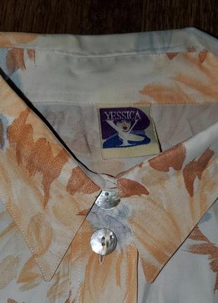 Винтажная шикарная блуза акварель yessica оверсайз винтаж, свободного покроя9 фото