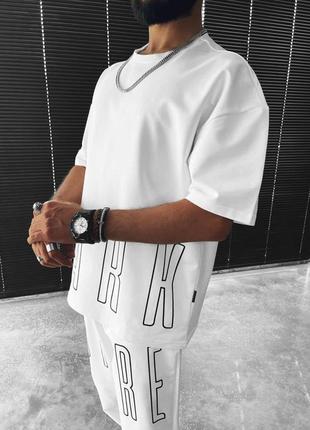 Чоловічий оверсайз комплект штани + футболка / якісні чоловічі костюми на весну - літо