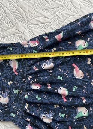 Ніжна бавовняна літня сукня з пташками та метеликами. літня сукня з фламінго та квітами 2-...