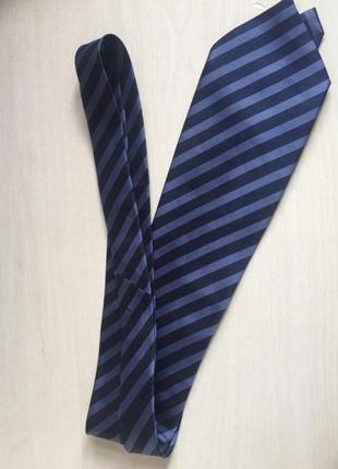 Статусний галстук краватка у смужку з натурального шовку